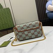 Gucci Women's Metallic GG Marmont Super Mini Canvas Shoulder Bag Light Blue - 16.5 × 9.5 × 4.5. - 4