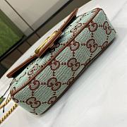 Gucci Women's Metallic GG Marmont Super Mini Canvas Shoulder Bag Light Blue - 16.5 × 9.5 × 4.5. - 2