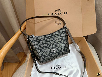 Coach Zip Top Shoulder Bag In Signature Canvas - size: 20 x 11.5 x 18cm 