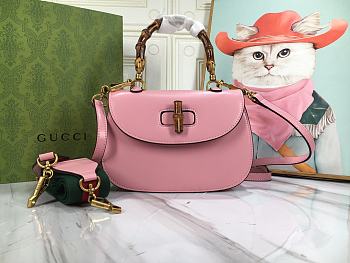 Gucci Bamboo 1947 small top handle bag Pink - 675797 10ODT 5467 - size: 21x 15x 7cm