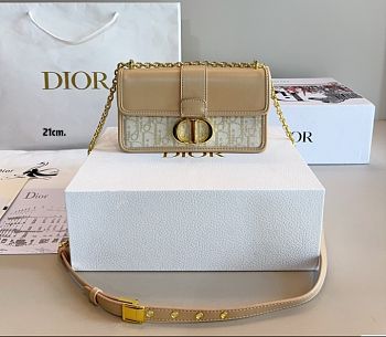 Dior 30 Montaigne East-West Bag with Chain Oblique Jacquard - 22×13×7cm