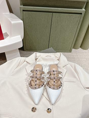 Valentino Garavani Rockstud patent leather mules White - Heel 1.5 cm