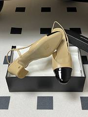 Chanel Beige & Black Slingback Sandals - size 6.5cm - 4