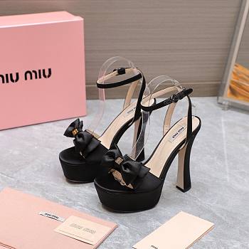 Miu Miu Satin platform sandals Black - Heel Height: 14cm