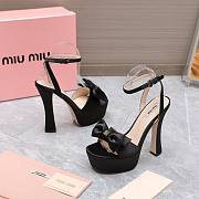 Miu Miu Satin platform sandals Black - Heel Height: 14cm - 3