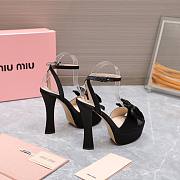 Miu Miu Satin platform sandals Black - Heel Height: 14cm - 4