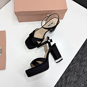 Miu Miu Silk Crystal Embellished Black - Heel Height: 10cm - 4