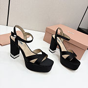 Miu Miu Silk Crystal Embellished Black - Heel Height: 10cm - 3