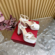 Miu Miu Silk Crystal Embellished White - Heel Height: 10cm - 4