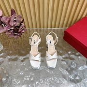 Miu Miu Silk Crystal Embellished White - Heel Height: 10cm - 3
