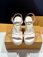 LV Helios Wedge Sandal Light Pink - Heel Height: 12.5cm, 3.5 cm waterproof platform - 2