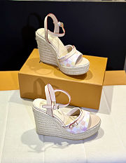 LV Helios Wedge Sandal Light Pink - Heel Height: 12.5cm, 3.5 cm waterproof platform - 3