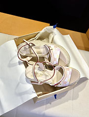 LV Helios Wedge Sandal Light Pink - Heel Height: 12.5cm, 3.5 cm waterproof platform - 4
