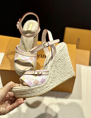 LV Helios Wedge Sandal Light Pink - Heel Height: 12.5cm, 3.5 cm waterproof platform - 5