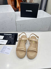 CHANEL Matelasse Sandals Apricot - Height: 5.5cm - 5