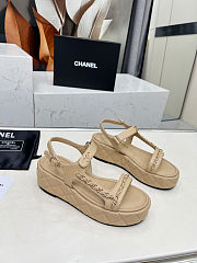 CHANEL Matelasse Sandals Apricot - Height: 5.5cm - 4