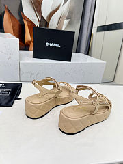 CHANEL Matelasse Sandals Apricot - Height: 5.5cm - 3
