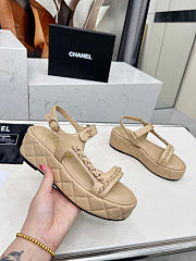 CHANEL Matelasse Sandals Apricot - Height: 5.5cm - 2