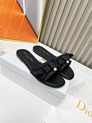 Dior Adiorable Slide Black Fringed Grosgrain - 3