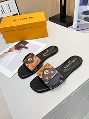 LV Frame Flat Mule Sandals Black and cocoa color - 4