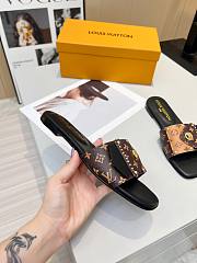 LV Frame Flat Mule Sandals Black and cocoa color - 3