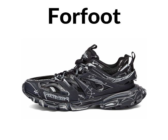 Balenciaga Men's Track Sneakers in Blackand White - 1