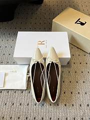 The Row Claudette Bow leather ballet flats White - 1