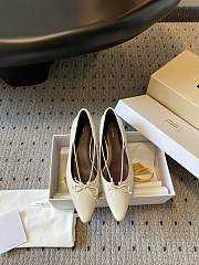 The Row Claudette Bow leather ballet flats White - 5