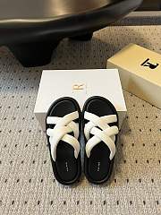 The Row White Leather Slides - 1