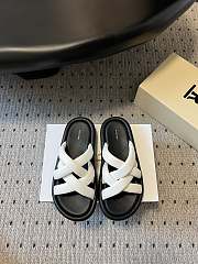The Row White Leather Slides - 5