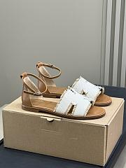 Hermes Women Santorini Sandal in Beign - 4