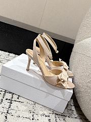 Dior Adiorable Heeled Sandal Embroidered Cotton Nude - Heel Height 8cm - 2