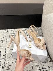 Dior Adiorable Heeled Sandal Embroidered Cotton Nude - Heel Height 8cm - 3