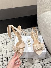 Dior Adiorable Heeled Sandal Embroidered Cotton Nude - Heel Height 8cm - 4