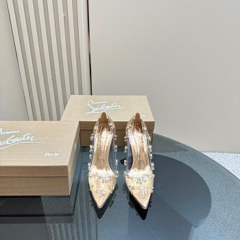 Christian Louboutin Degraqueen embellished PVC pumps in Gold - Heel Height 8.5cm