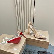 Christian Louboutin Degraqueen embellished PVC pumps in Gold - Heel Height 8.5cm - 5