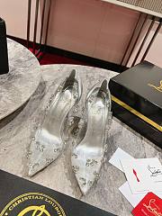 Christian Louboutin Degraqueen embellished PVC pumps in Siver - Heel Height 8.5cm - 4