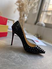 Christian Louboutin Pigalle Spikes In Black Lambskin - Heel Height: 8.5cm - 2