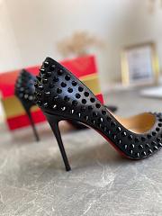 Christian Louboutin Pigalle Spikes In Black Lambskin - Heel Height: 8.5cm - 3