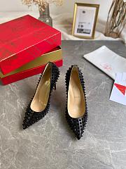 Christian Louboutin Pigalle Spikes In Black Lambskin - Heel Height: 8.5cm - 4