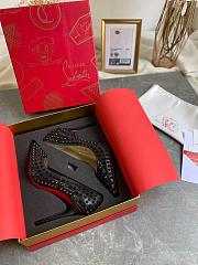 Christian Louboutin Pigalle Spikes In Black Lambskin - Heel Height: 8.5cm - 5
