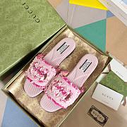 GUCCI Women's Interlocking G slide sandal Pink  - 2