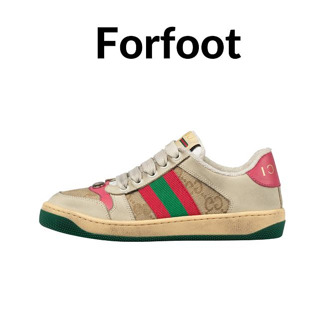Gucci Screener Distressed Pink Green  - 1