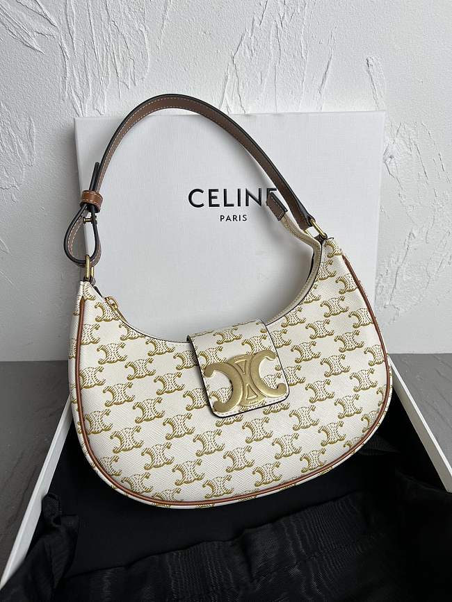 CELINE AVA TRIOMPHE BAG YELLOW BROWN - SIZE: 23 x 13.5 x 6CM - 1