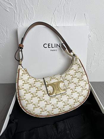 CELINE AVA TRIOMPHE BAG YELLOW BROWN - SIZE: 23 x 13.5 x 6CM