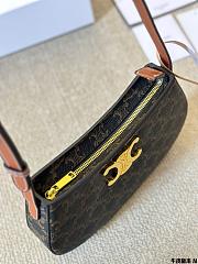 CELINE MEDIUM TILLY BAG IN Triomphe canvas and calfskin Brown - size: 23x14cm - 5