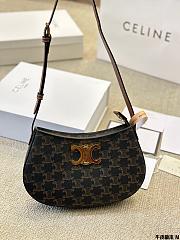 CELINE MEDIUM TILLY BAG IN Triomphe canvas and calfskin Brown - size: 23x14cm - 3