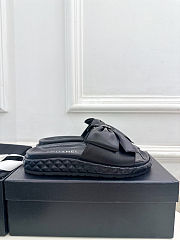 Chanel Double C Thick-soled Slippers Black - Height: 3cm - 2