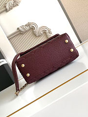 Chanel Burgundy Quilted Caviar Leather and Lizard Small Coco Handle Bag - size; 19x13x9cm - 2