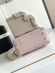 Chanel Pink Quilted Caviar Leather and Lizard Small Coco Handle Bag - size: 19x13x9cm - 3